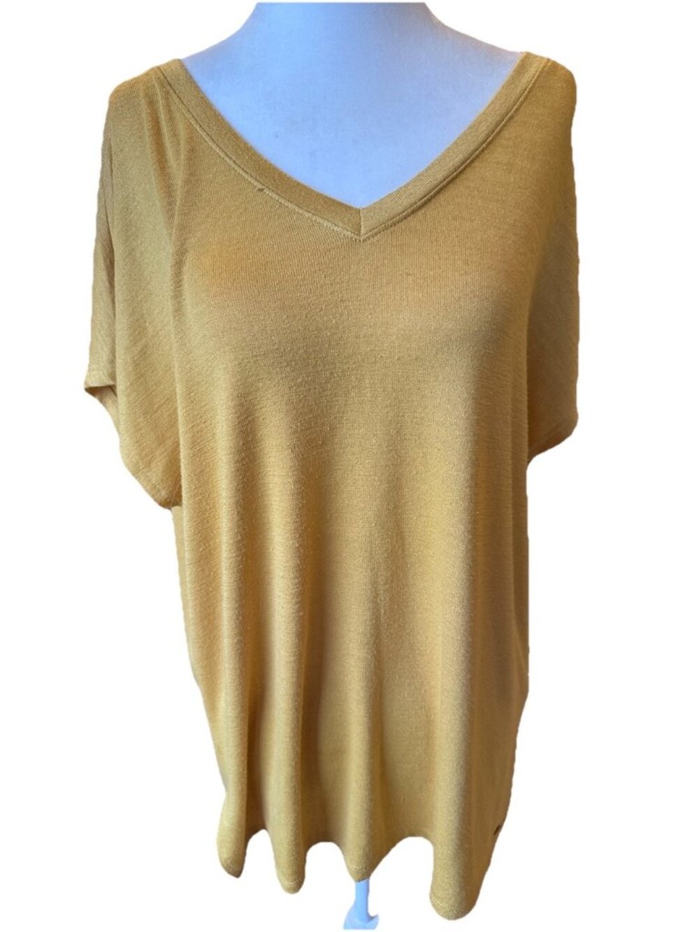Orvis Ladies' Soft-Feel Tunic Fold Yellow Large Knit Shirt